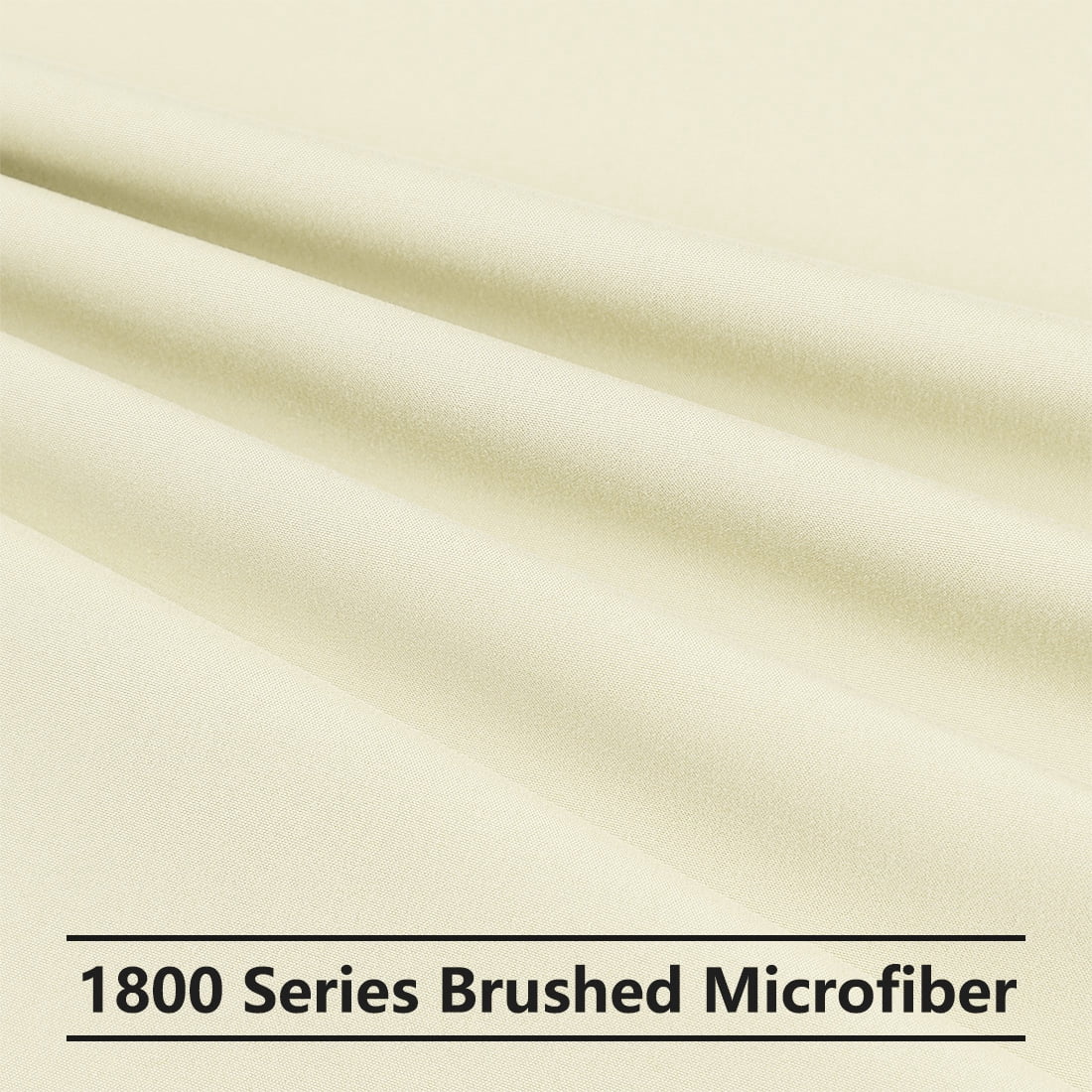 Unique Bargains 2-Piece 1800D Microfiber Solid Pillowcases Cream Queen