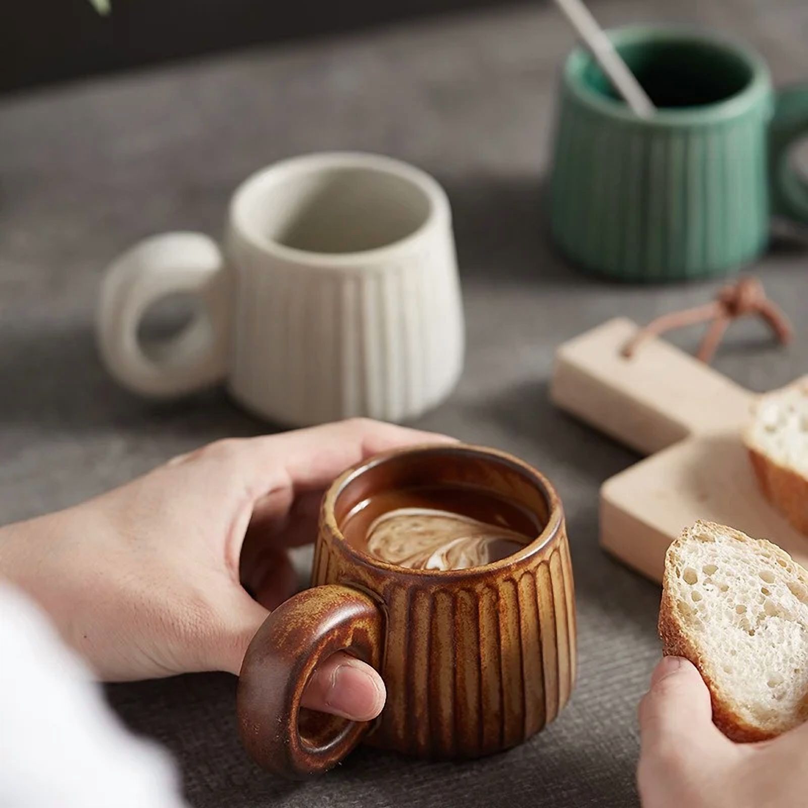 Espresso cup 250ml Rough Pottery Coffee Cup Nordic Retro Handmade Ceramic Mugs Personality Water Tea Cup