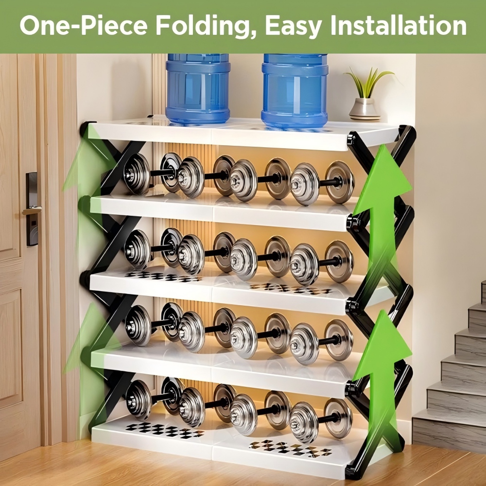 Joybos 5-Tier Folding Shoe Rack, No-Install, Portable Shoe Organizer for Family - Entryway/Closet/Bedroom