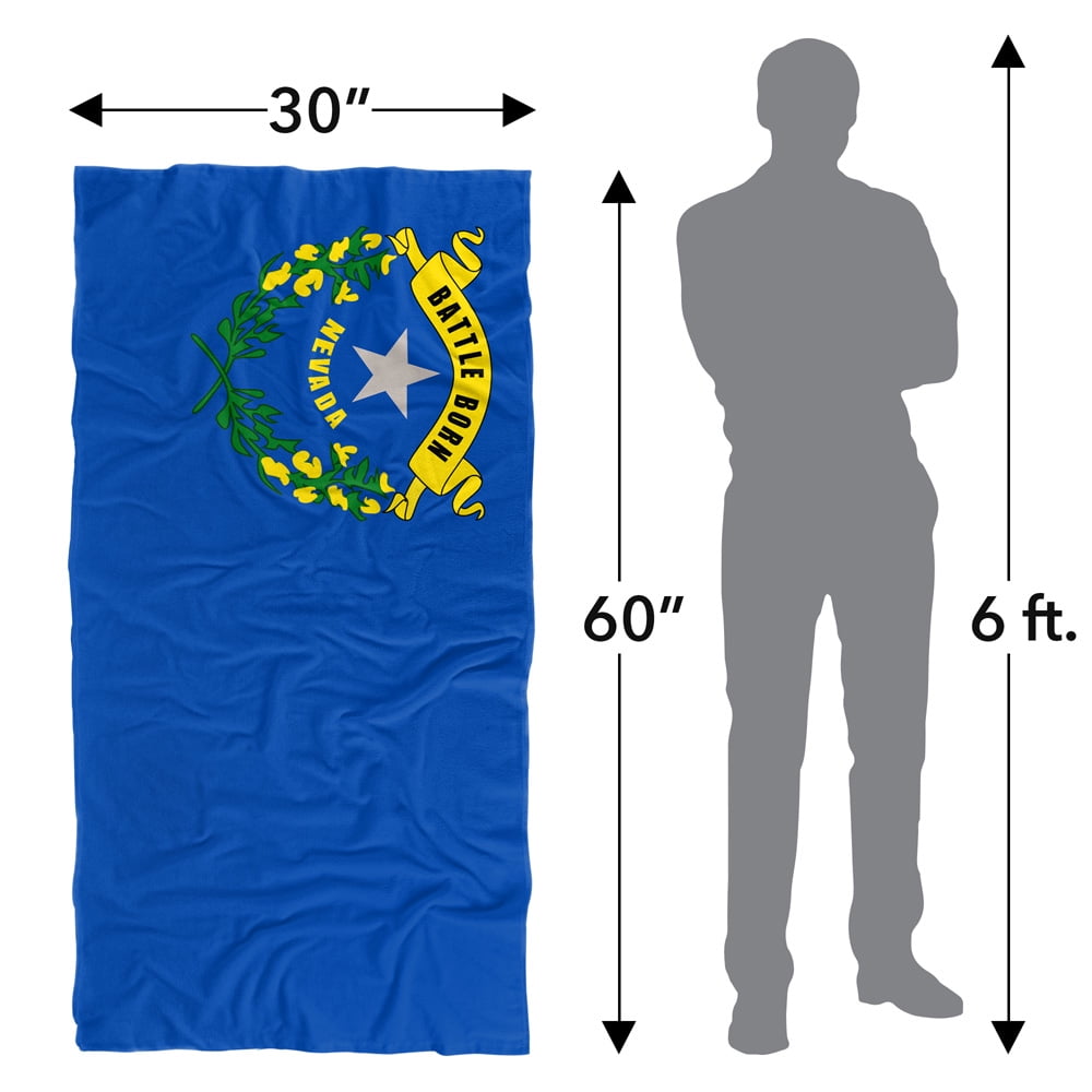 Nevada Flag Beach Towel, 30"x60" Beach Towel