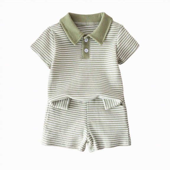 TOWED22 Toddler Baby Boy Baseball OutfitSummer Short Sleeve T Shirt Baseball Short Set Summer Clothes Green,12-18 M