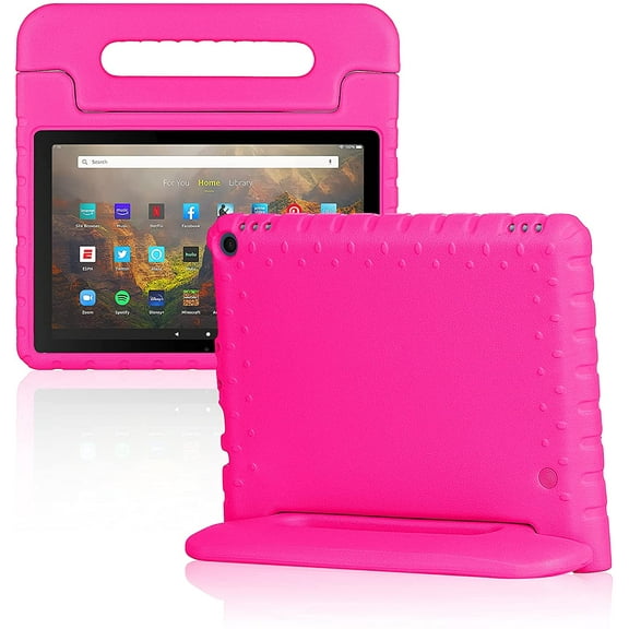 Golden Sheeps Kid Friendly Case Compatible for All-New Fire HD 10 Tablet (11th Gen,2021 Release),Fire HD 10 Plus 2021 Shockproof Ultra Light Weight Convertible Handle Stand Cover (Rose)