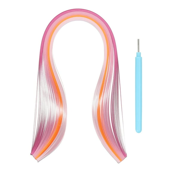 Uxcell Paper Quilling Kit, 15.4 Inch 5mm 100 Paper Quilling Strips with Blue Pen for Beginners, Pink