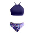 thumbnail image 5 of High Neck Halter Bikini Top Floral Swimsuits Two Piece Bathing Suits Triangle Bottoms for Women Teen Juniors, 5 of 5