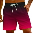thumbnail image 2 of S-5XL Beach Shorts for Men Big & Tall Clearance with Pockets and Drawstring Elastic Waist Plus Size Wide Leg Gradient Printed Loose Loungewear Short, 2 of 8