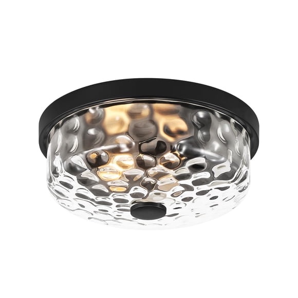 BinoBro 12 Inch Farmhouse Flush Mount Ceiling Light, 2 Light Industrial Close to Ceiling Light, Industrial Ceiling Lighting Fixtu