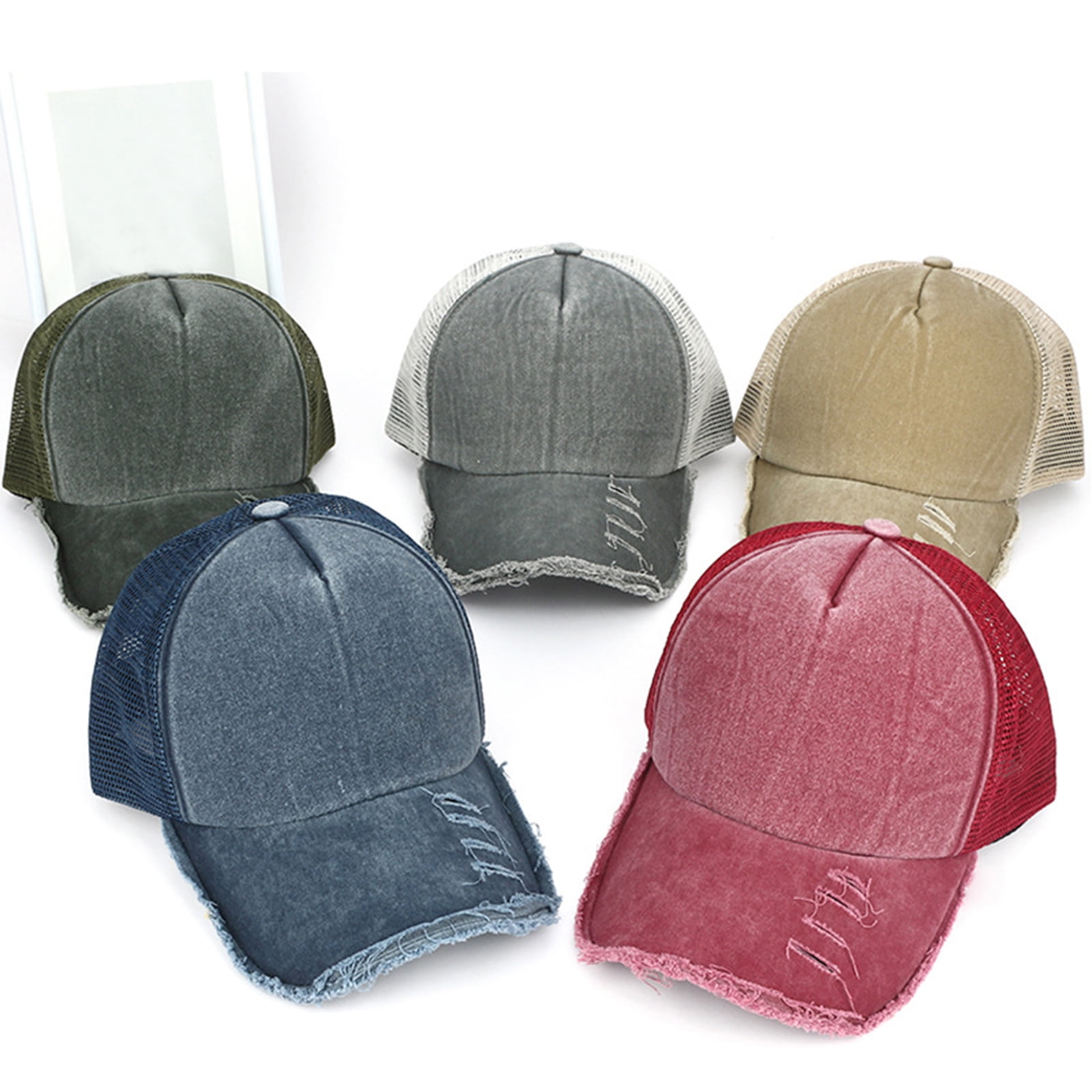 Dad Hat for Men Women Distressed Cotton Mesh Streetwear  display picture 3