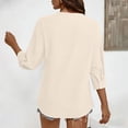 thumbnail image 7 of Womens Fashion Casual Button Down Shirt 3 4 Sleeve Solid Basic Tops For Daily Wear, 7 of 7