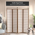 thumbnail image 5 of Red Lantern 6 ft. Tall Window Pane Shoji Screen - Walnut - 4 Panels, 5 of 7