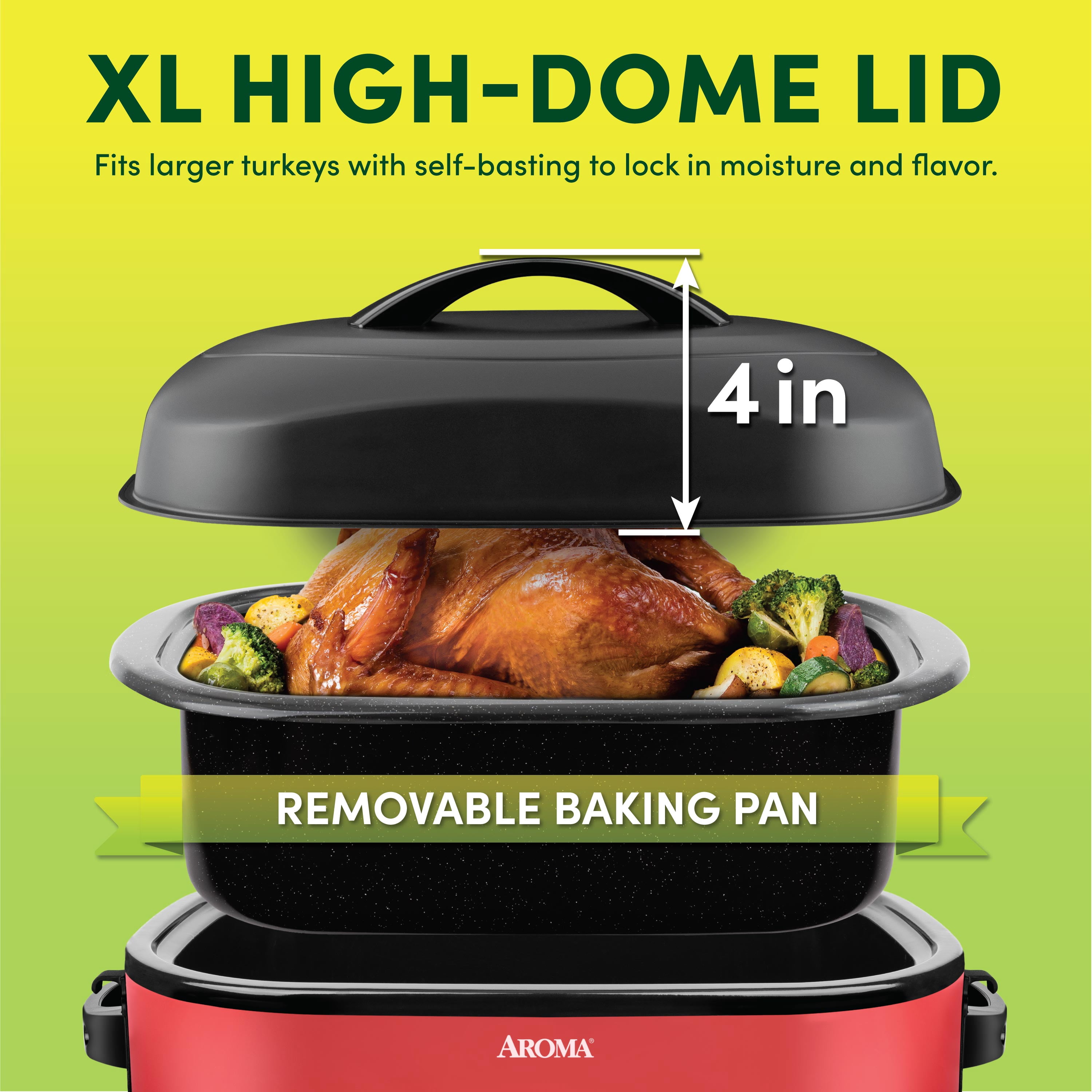 AROMA® 18Qt. Roaster Oven with High-Dome Lid (ART-718RH)