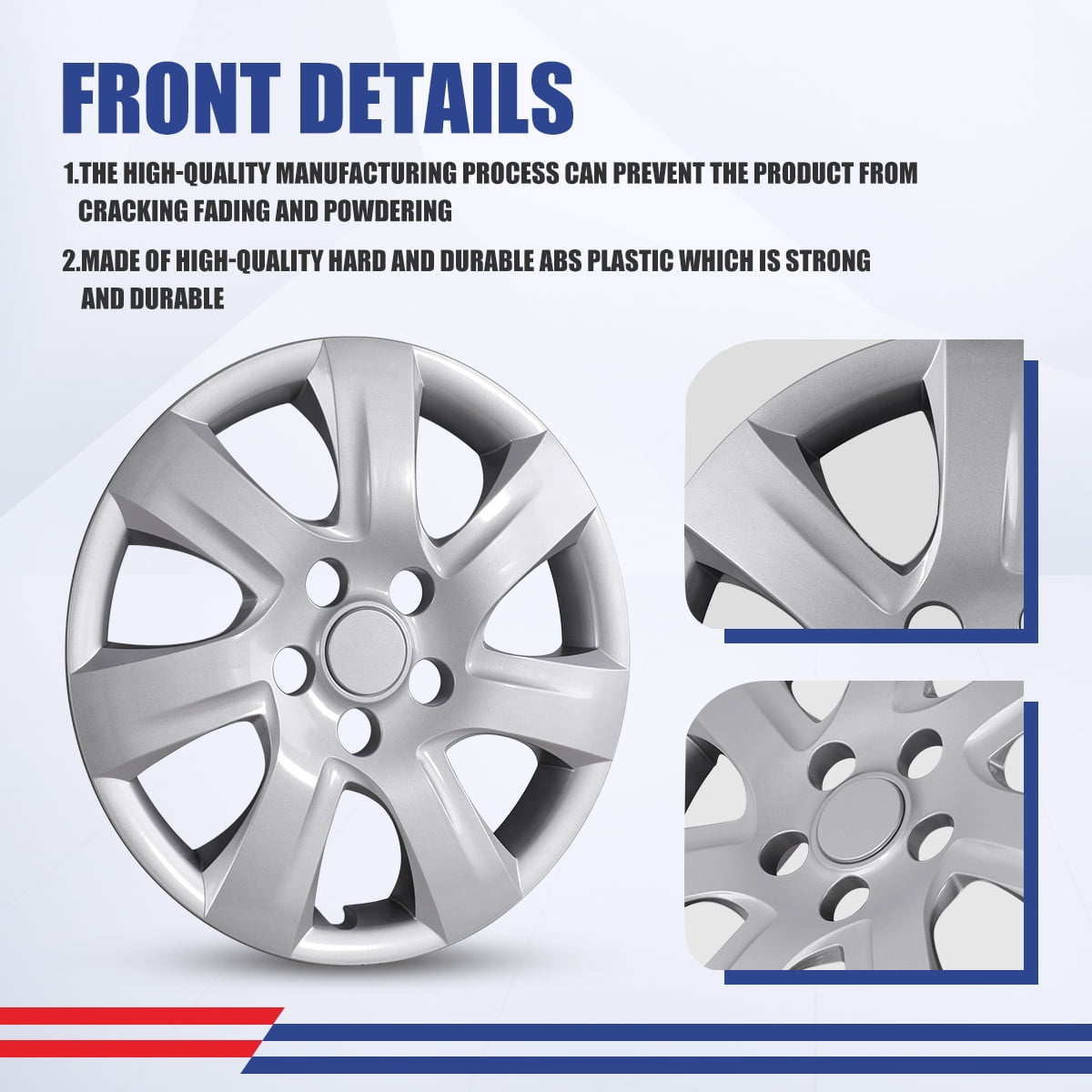 16" Set Of 4 Hubcaps Wheel Rims Cover for 2007-2011 TOYOTA CAMRY /2007-2011 TOYOTA CAMRY HYBRID Compatible With Steel Wheels Snap On Installation(16-Inch,LACQUER)