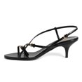 thumbnail image 4 of YDN Women Crisscross Strap Open Toe Sandals Buckled Thin Strap Kitten Low Heels Party Night Club Dressy Shoes Size 10.5 Black, 4 of 4