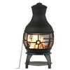 BALI OUTDOORS Chimenea Outdoor Fireplace Wooden Fire Pit, Brown-Black