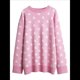 thumbnail image 3 of Suéter de Larga para Mujer, Suéteres Cortos de Gran Tamaño de Otoño, Tops de Punto con Cuello Redondo y Estampado de Velero Informal Rosa S, 3 of 10