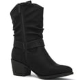 thumbnail image 2 of GLOBALWIN Women's Black Mid Calf Cowgirl Boots Fashion Western Cowboy Boots for Women Chunky Low Heel With Side Zipper Size 7.5M, 2 of 2