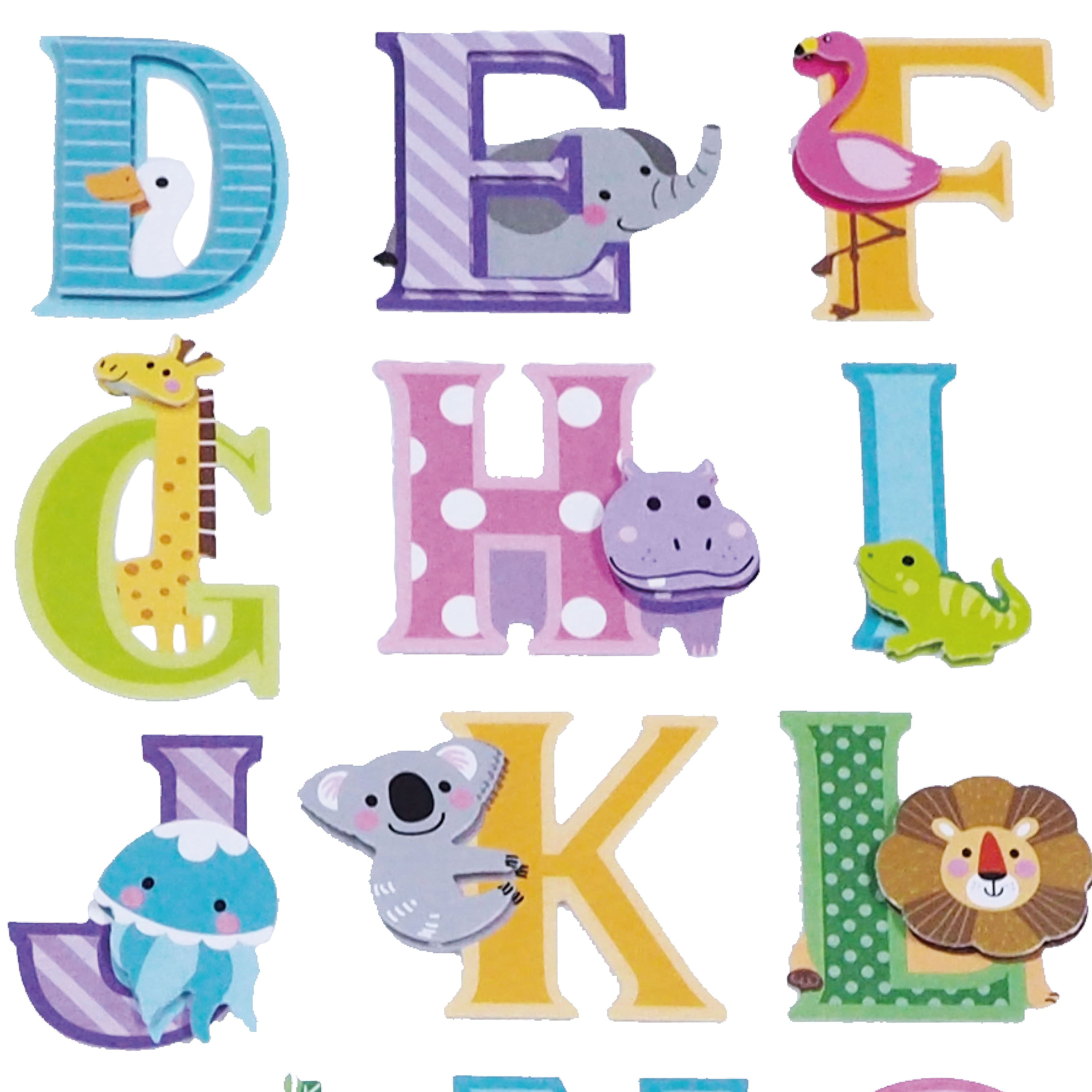 12 Pack: Multicolored Block Alphabet Stickers by Recollections, Size: 11.2” x 0.01” x 8”