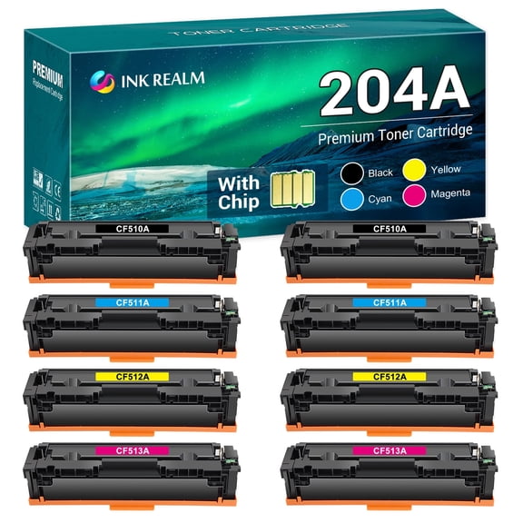 Ink realm Compatible Toner Replacement for CF510A 204A use for Color MFP M180nw M180n M181fw M154nw M154a （2 * Black,2 * Cyan,2 * Magenta,2 * Yellow, 8-Pack)