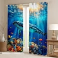 thumbnail image 2 of Erosebridal Ocean Whale Curtains for Living Room,Marine Sealife 30%-50% Blackout Curtains Set of 2 (38x45),Uderwater World Decor, 2 of 6