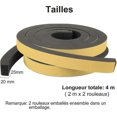 thumbnail image 2 of Foam Gasket Strip 2 Rolls 25mmx20mmx4m Weatherproof Shockproof Anticollision for Furniture, 2 of 4