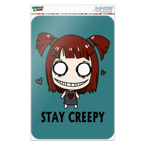Stay Creepy Girl with Hearts and Bow Home Business Office Sign