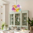 thumbnail image 5 of Longree Color Glass Bubble Ball Chandelier, Blown Glass Pendant Light Fixture for Children's Rooms, Bedrooms, Living Rooms - 16x14 inch, 5 of 7