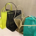 thumbnail image 3 of Elegant For Girls Casual Transparent Reusable Women Shoulder Bags Worker Tote Handbag Mesh Shopping Bag Korean Beach Bag KHAKI, 3 of 8