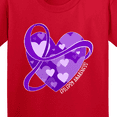 thumbnail image 4 of Inktastic Epilepsy Awareness Purple Ribbon Around Heart Youth T-Shirt, 4 of 5