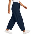 thumbnail image 4 of Tumotour Athletic Workout Running Pants for Women Elastic Waist Drawstring Wide-Leg Pants Slacks Summer Beach Trousers with Pocket, 4 of 7