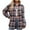 Pink, variant on Snoarin Button Down Shirt Women Casual Lapel Button Pocket Plaid Long Sleeved Shirt Top Jacket S-2XL