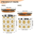 thumbnail image 3 of Gold Geometric Flowers Floral Airtight Coffee Bean Canister 17oz Food Storage Containers with Lids For Gournd, Tea, Sugar, Flour, Rice, Cereal, Candy Cookie Jar, 3 of 8
