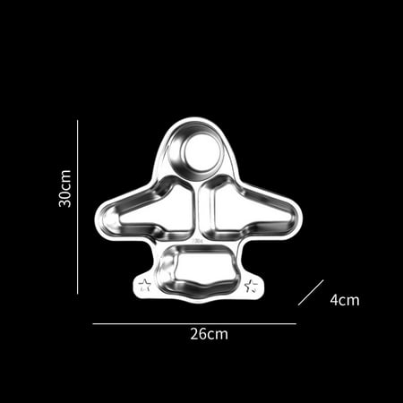 

RuiKe Stainless Steel Divided Plate Cartoon Shaped Separate Dinning Food Tray Dishwasher Safe Kids Dinnerware for Lunch Dinner New