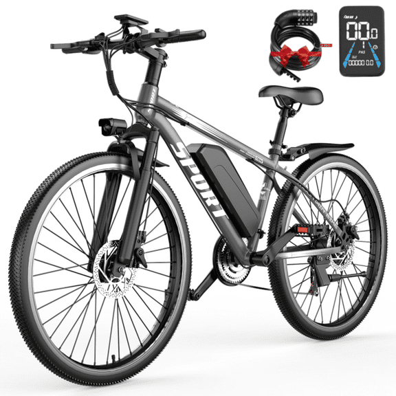ASKGO 26" Electric Bike for Adults, ebike 1200W Peak Power Motor, 60Miles 30MPH Commuting Electric Mountain Bike with 504Wh Removable Battery, electric bicycles for adult ,7-Speed, UL 2849
