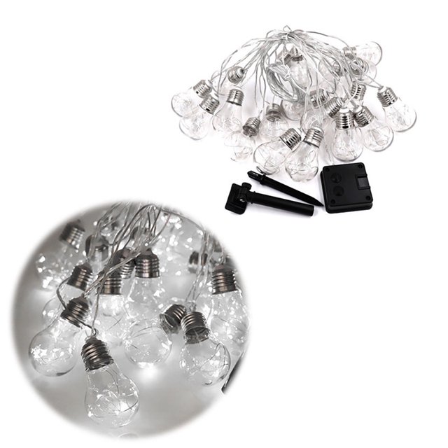 Globo De Cadena De Bombilla Led Solar G45, Cadena De Luces Led De Hadas, Blanco Cálido, Bola Led Colorida, Decoración De Patio De Boda Inevent HA024115-03