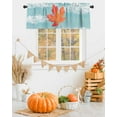 thumbnail image 2 of Valances for Windows, Thanksgiving Sky Fall Orange Maple Leaf Watercolor Rod Pocket Short Window Valance Curtains Holiday Window Treatment for Kitchen Living Room Bathroom, 42"x18", 2 of 6
