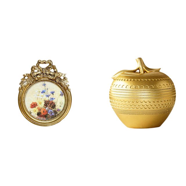Marco De Fotos Antiguo, Adorno Vintage De Resina, Redondo De 7,6 X 7,6 Cm, Estilo Europeo Ornamentado, Para Escritorio O Pared. Escultura Moderna, Ideal Para Regalos De Boda, Estantería De