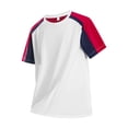 thumbnail image 2 of Mens T-Shirts 2026 Summer Color Block Crew Neck Short Sleeve Ice Silk Sport Top for Running Wear, 2 of 4
