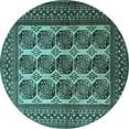 thumbnail image 1 of Ahgly Company Indoor Round Southwestern Light Blue Country Area Rugs, 6' Round, 1 of 4