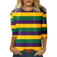 thumbnail image 1 of PMUYBHF T-Shirt Imprimé Joyeuses Fêtes Manches 3/4 Col Rond Blouse 4600 TTG, 1 of 5