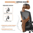 thumbnail image 2 of CONCETTA Ergonomic Mesh Office Chair, High Back Swivel Chairs with Adjustable Lumbar Support, Headrest, Footrest, and Armrests, Black, 2 of 8