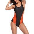 thumbnail image 4 of WREESH Maillot de Bain une-Pièce à Rayures pour Femme Bikini de Natation Tenue de Plage, 4 of 9