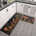 thumbnail image 2 of Black Mushrooms Butterfly Spring Kitchen Rugs Set, 17x29 +17x47, Cushioned and Non-Skid, Washable for Kitchen, Living Room, Office Gift for Friends, Family, 2 of 7