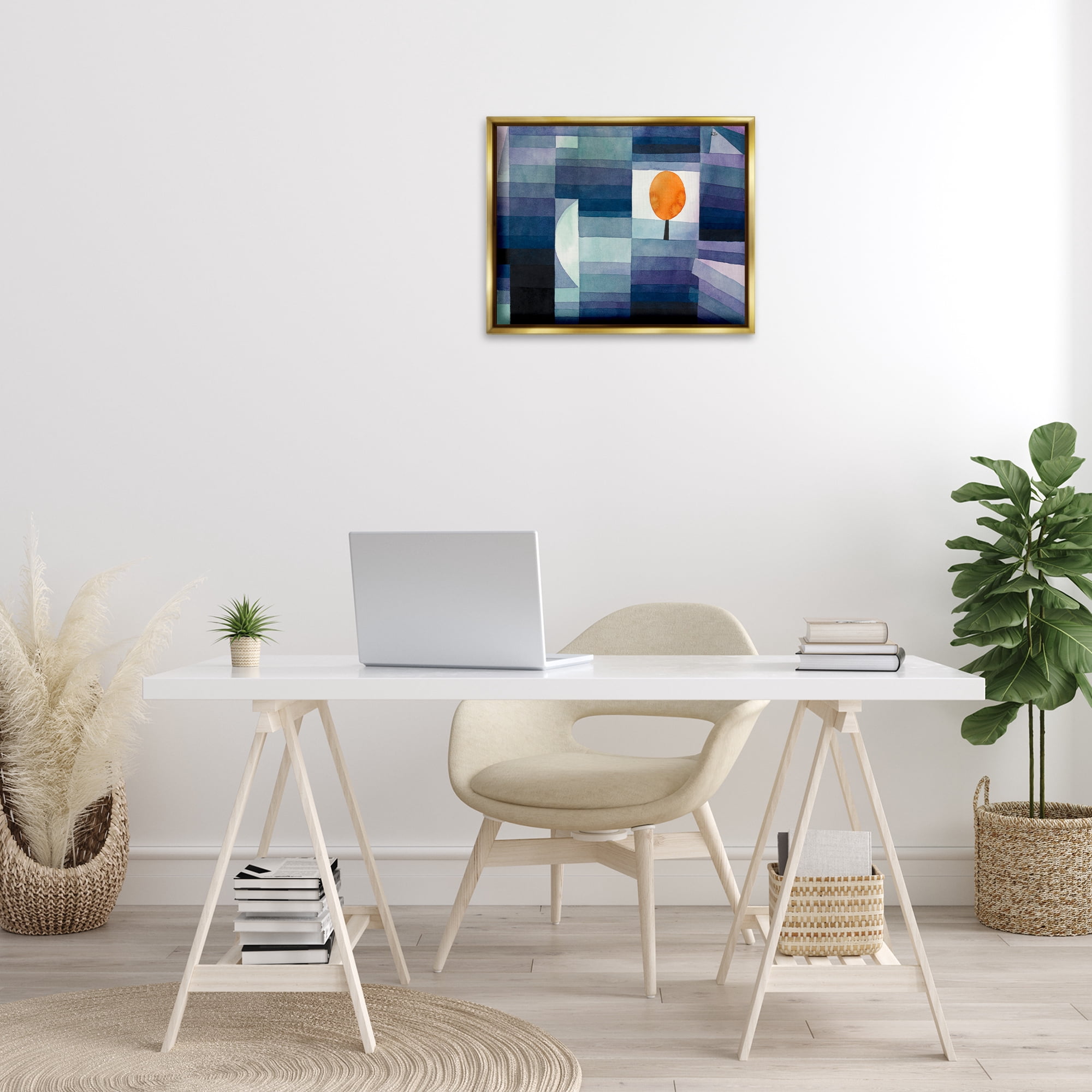 Stupell Industries Harbinger Of Autumn Classic Abstract Painting Gold Floater Framed Canvas Art Print Wall Art, 21 x 17
