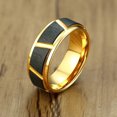 thumbnail image 4 of Cool Trimming Designed Rings for Men Gold and Black Tone Tungsten Carbide, 4 of 5