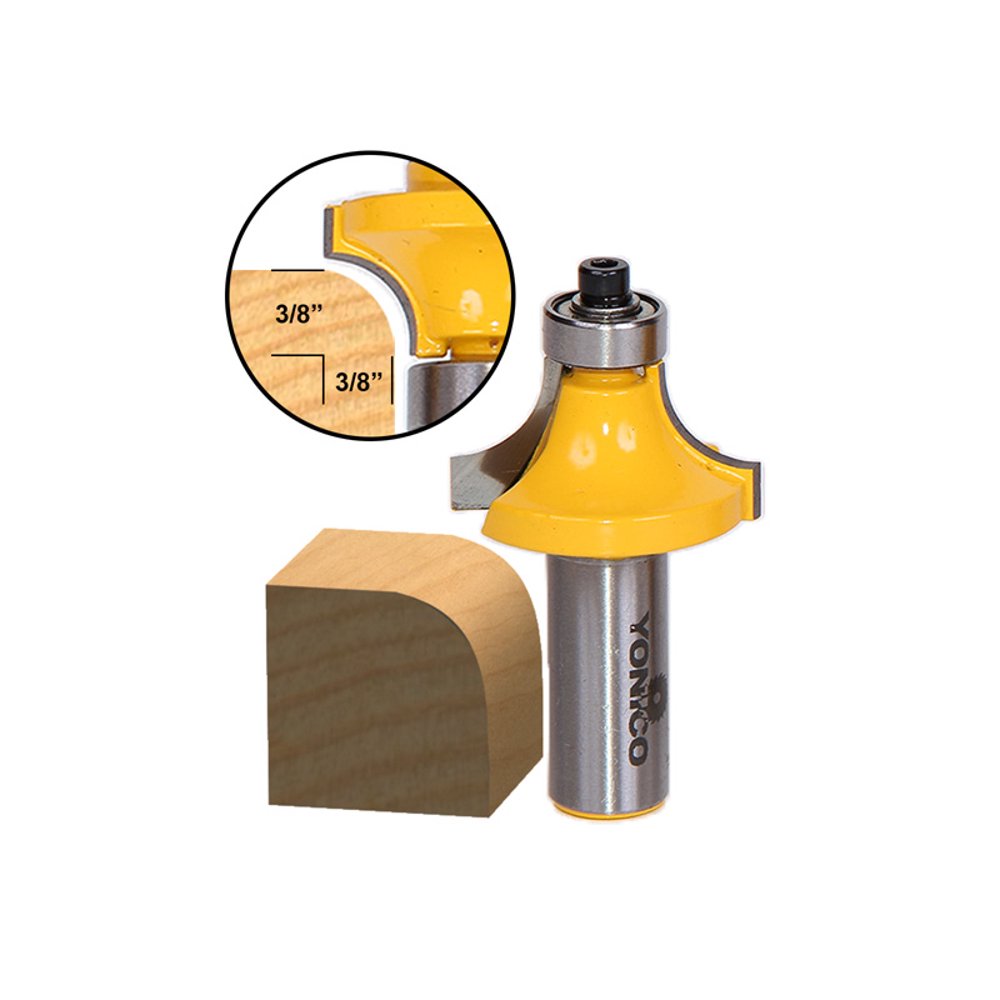 Round Over Edging Router Bit 3/8" Radius 1/2" Shank Yonico 13164