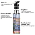 thumbnail image 3 of Yayeee 20oz Insulated Water Bottle Double Wall Stainless Steel with Flip Straw Lid, Green Boat, 3 of 7