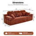 thumbnail image 6 of 101" Modern Corduroy 3-Seater Sofa for Living Room, Boneless Couch in a Box, Deep Seat Design, No Assembly Needed, Orange, 6 of 7