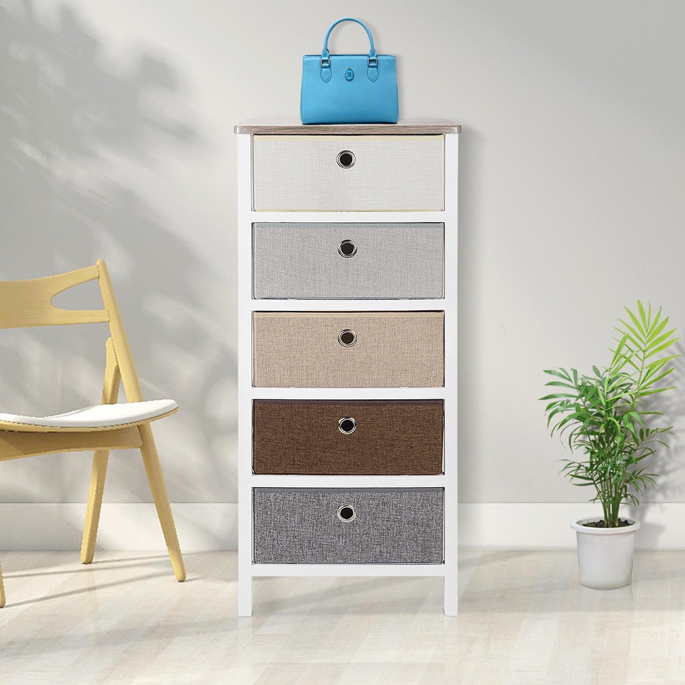 SortWise MDF End Table/Night Stand with Storage Bins, Removeable