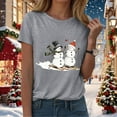 thumbnail image 6 of zaveiop Christmas Shirts for Women Holiday Xmas Casual Short Sleeve Crewneck Tee Women Graphic Print Fashion Loose Tee (Z1-Grey, M), 6 of 8