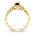 thumbnail image 2 of 10k Yellow Gold Garnet Diamond Ring Birthstone January Gemstone, 2 of 9