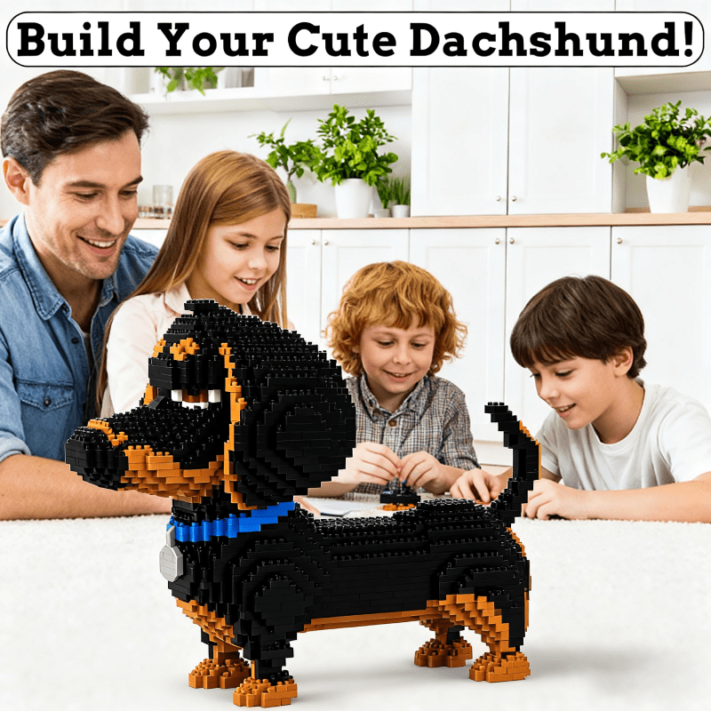 Dachshund Dog Building Blocks Set, 3D Dachshund Dog Puzzle, Mini Block Gift Kit Animal Building Blocks Toys, Educational and Entertainment Toys for Dog Lovers